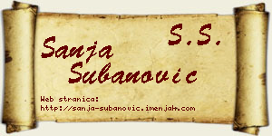 Sanja Subanović vizit kartica
